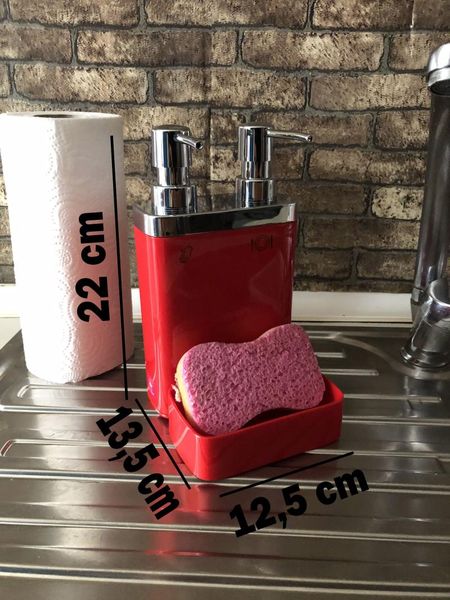 

double liquid soap dispenser bathroom equipment with kitchen sponge accessories