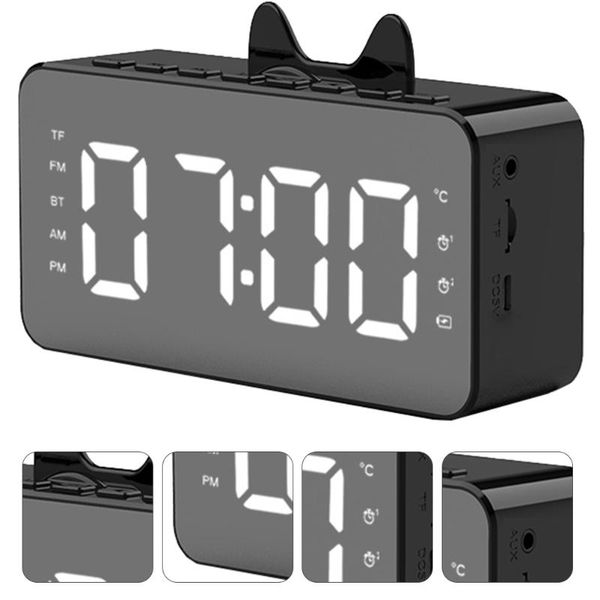 

other clocks & accessories wireless speaker radio digital mirror alarm clock easy to set led