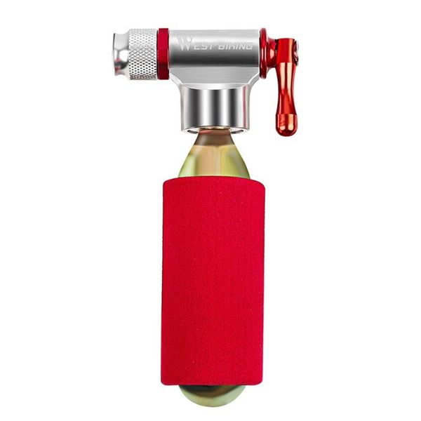 

bike pumps mtb bicycle co2 inflator aluminum alloy head with insulated sleeve tire bump for mountain cycling accessories