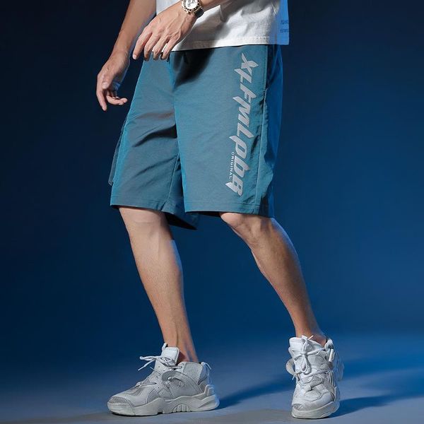 

summer luminous mens shorts trend print hip hop fashion streetwear casual loose street sports men men's, White;black