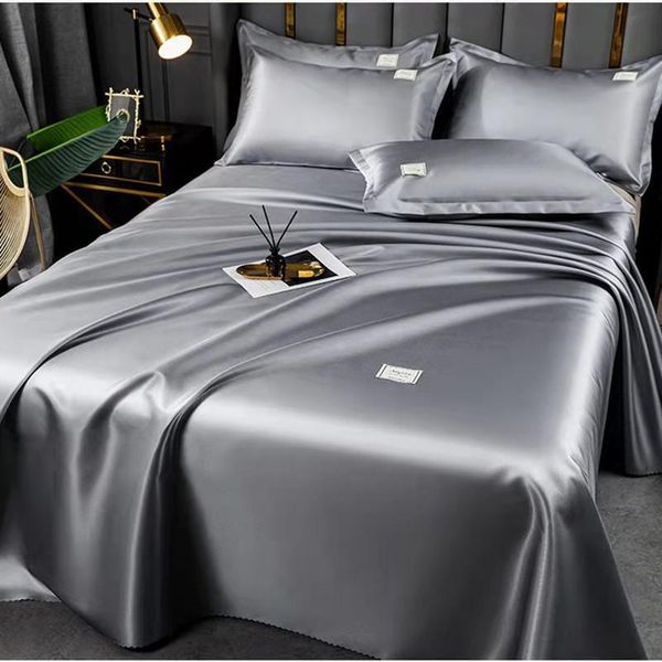 

sheets & sets summer pure colour ice silk sheet soft mat (with 2 cases) bedspread mattress washable bedding set