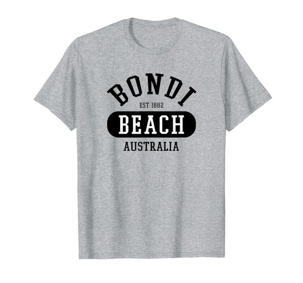 

retro college style bondi beach australia graphic design t-shirt, White;black