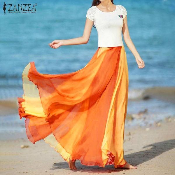 

skirts summer long maxi robe vestidos beach feminino patchwork elastic waist casual sundress women faldas saia plus size 2quv, Black