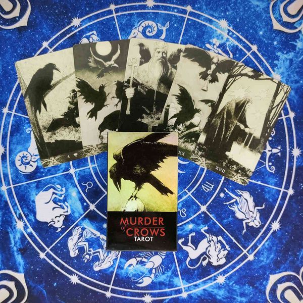 

trends murder of crows tarot cards and pdf guidance divination deck entertainment parties board game support drop shipping 78pcs