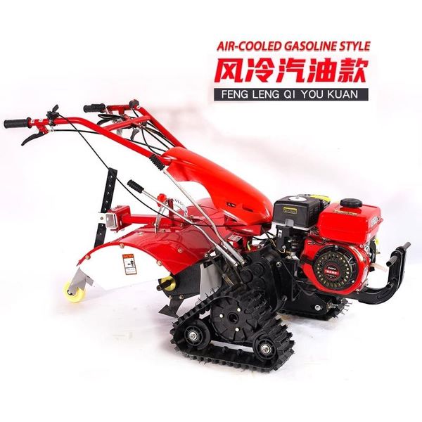 

watering equipments rotary tiller gasoline diesel micro tillage small tractor trenching soil machine crawler-type paddy