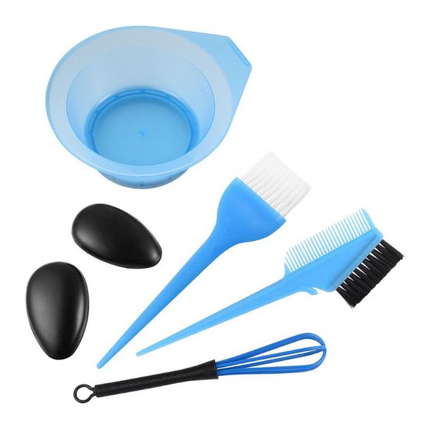 

hair brushes diy salon tint home mixing kit hairdressing bowl brush comb earmuffs coloring tool set dyeing styling accessories reusable, Silver
