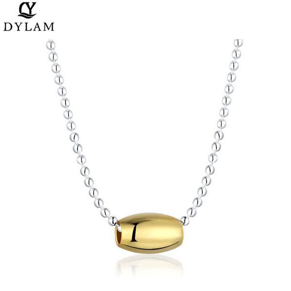 

chains dylam 925 sterling silver simple and exquisite necklace for women bead chain 18k gold 2021 fashion trend