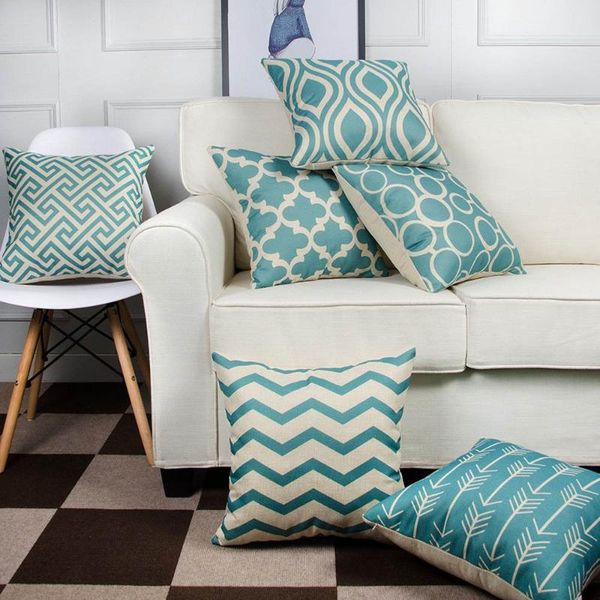 

pillow case 6pc/set home decorative pillowcase cotton linen sofa cushion throw cover wy715