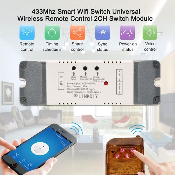 

ewelink 433mhz smart wifi switch 2ch diy wireless remote domotica light home relay module controller fingerprint access control