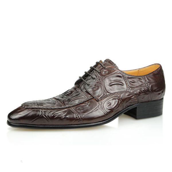 

dress shoes derby sapatos masculinos de couro crocodilo, calÃ§ado masculino com estampa pele vestido escritÃ³rio, estilo clÃ¡ssico, wh8c, Black