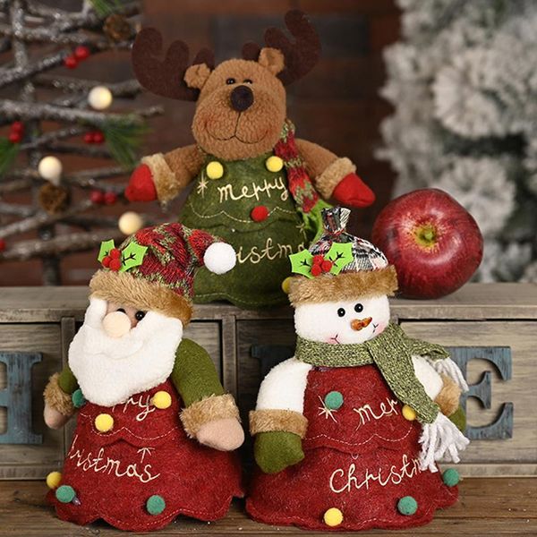 

christmas decorations xmas santa snowman elk design apples candy storage bag candies holder gift party featival decoration