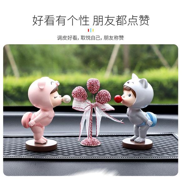 

interior decorations kawaii anime car accessories the simulation dolls blow bubbles baby image of doll couples furnishing articles