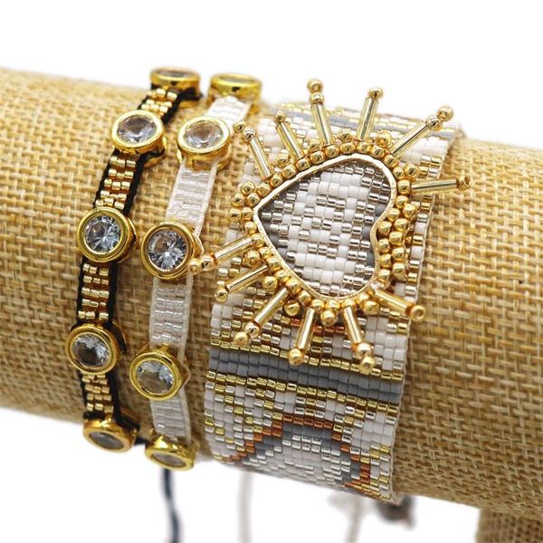 

unique bracelet for women miyuki bracelets jewelry gold heart pulseras mujer moda 2021 tassel handmad beads gift charm, Golden;silver