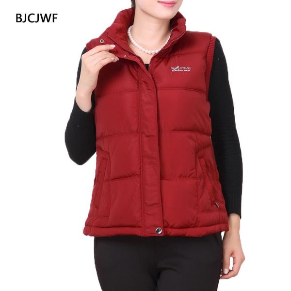 

women's vests 2021 vest women gilet cotton padded stand collar coat sleeveless winter female slim short casual waistcoat plus size 5xl, Black;white