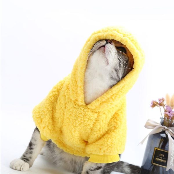 

cat costumes warm kitten clothes fleece pet outfit hoodies for cats clothing soft cute winter animals costume
