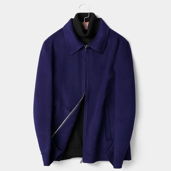 

men's wool & blends 100% autumn winter jacket men double-side woolen coats streetwear baseball jackets coat jlk18jk00601 my1831, Black