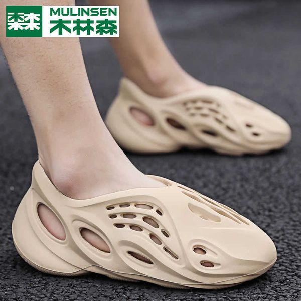 

mulinsen coconut slippers men's 2021 summer wear antiskid and deodorant sandals baotou vietnam beach hole shoes men's shoes ysj, Black