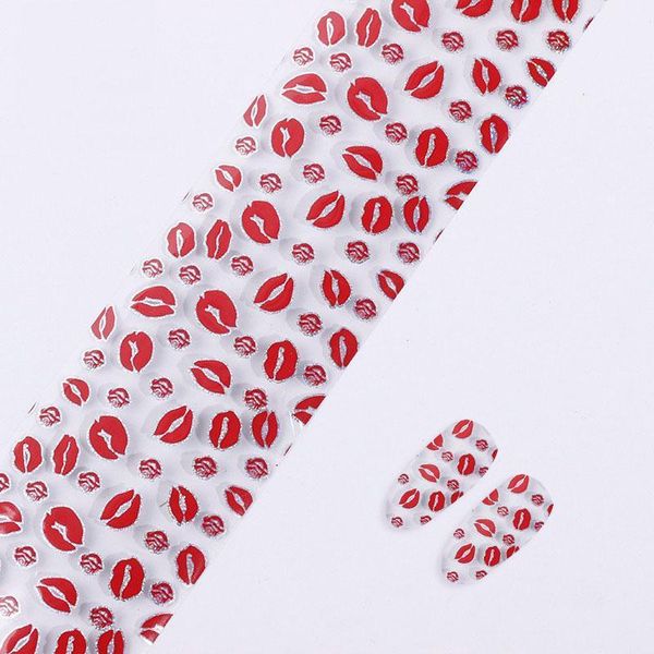 

4*100cm nail foil for nails flamingo lips geometric fish scales art transfer sticker manicure diy tips decorations1, Black