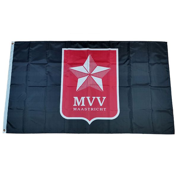 Bandeira do clube de futebol da Holanda Roda MVV Maastricht Black 3*5ft (90cm*150cm) Bandeiras de poliéster Decoração de bandeira Flying Home Garden Garden Presentes festivos