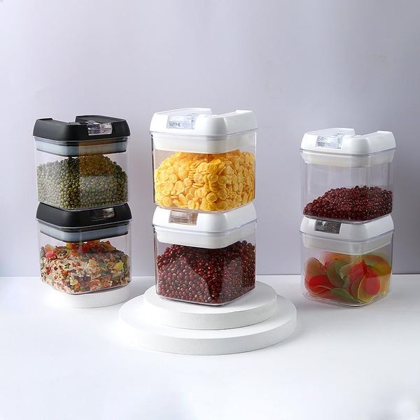 

storage bottles & jars kitchen plastic household sealed tank square buckle box candy jar dried fruit