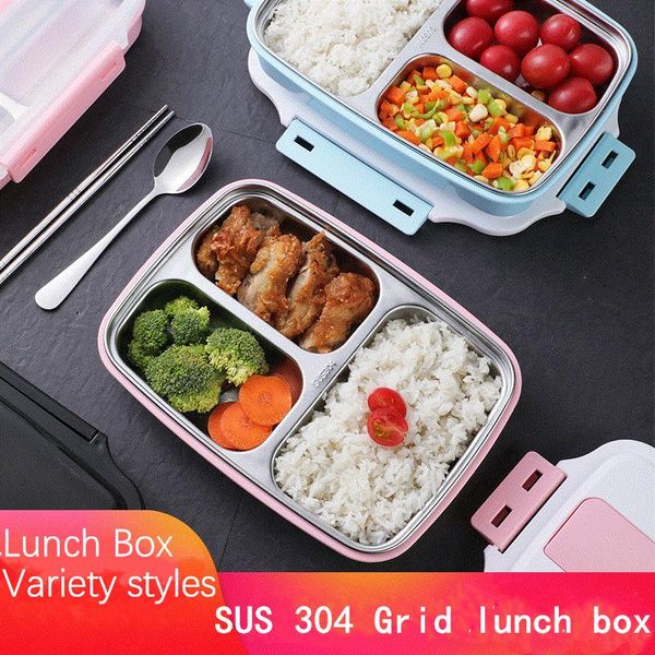 

dinnerware sets portable lunch box 304 stainless steel japanese style compartment bento kitchen leakproof container spoon chopsticks