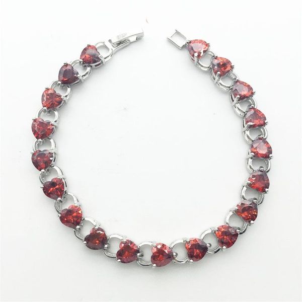 

crystal heart bracelet fashion women brand plated white gold jewelry link, chain, Black