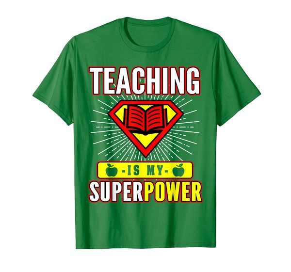 

super teacher shirt teaching is my superpower back to school, White;black