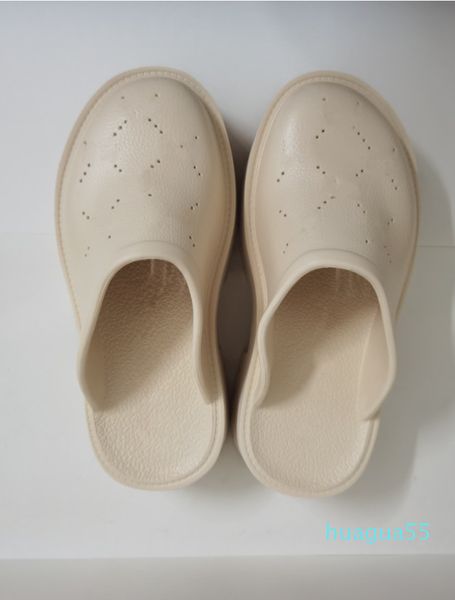 

good sandals brand designer ladies thick-soled porous slippers transparent material fashion cute sunny beach, Black