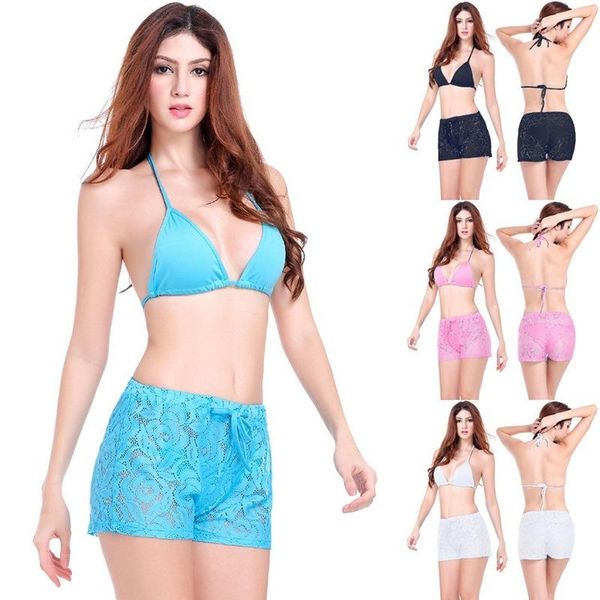 

two-piece suits 2021 fashion lace ladies shorts beach breathable pants