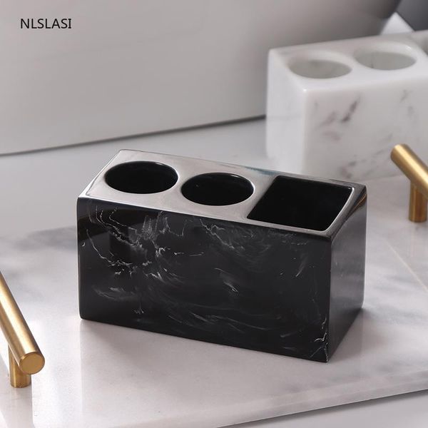 

toothbrush holders 1pc creative marble pattern resin multifunction electric rack toothpaste holder bathroom cleaning brush storage box