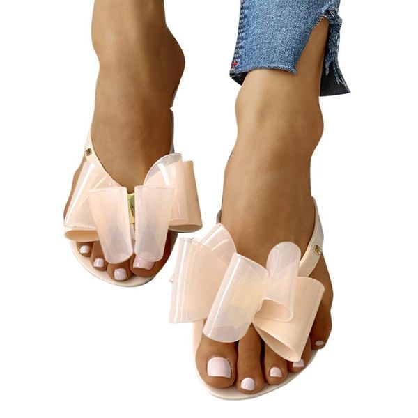 

slippers sagace flat for women summer bohemian beach flip flops fashion bow slides low heel black casual