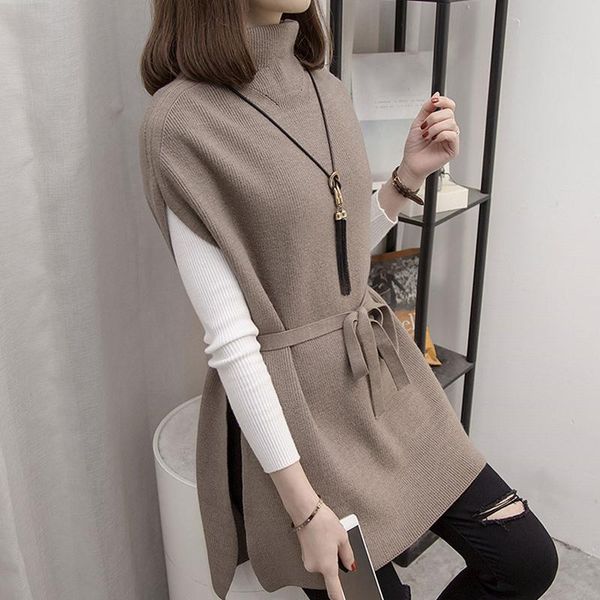 

women's sweaters women winter sweater clothes set long sleeve 2021 belt turtleneck knitted pullovers e474, White;black