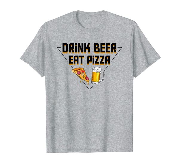 

drink beer eat pizza cool design beer drinking pizza shirt, White;black