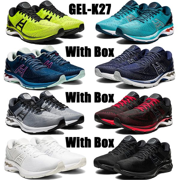 

with box gel-k27 running shoes techno cyan sunrise red platinum gs triple white men mens sneakers women trainers us 4-11