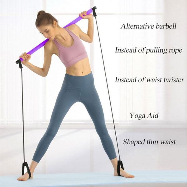 

resistance bands pilates bar yoga rally multifunctional home body fitness training adjustable super elastic strap