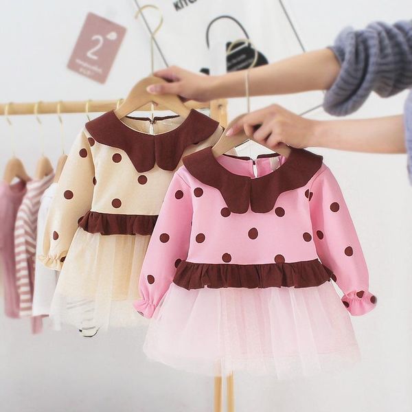 

long sleeve kids girls spring dress children princess for autumn baby tutu clothes fashion western style girl's dresses, Red;yellow