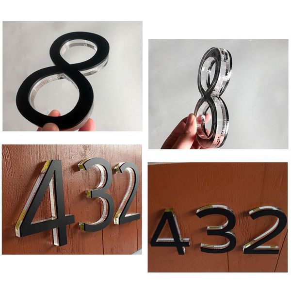 

novelty items crystal house numbers acrylic modern outdoor plates customs bedroom wall decor home door sign room design metal letters