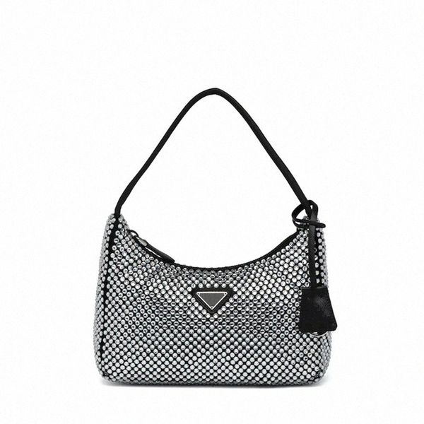 

latest diamond women shoulder bag 2021 summer 8 color underarm purses fashion lady designers luxurys brand handbags bling nylon shiny handba