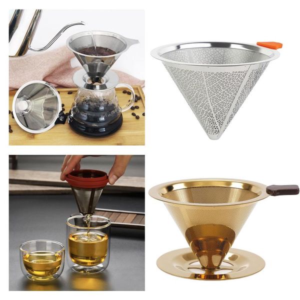 

coffee filters stainless steel mesh dripper strainer funnel drip pour over tea drippers kitchen