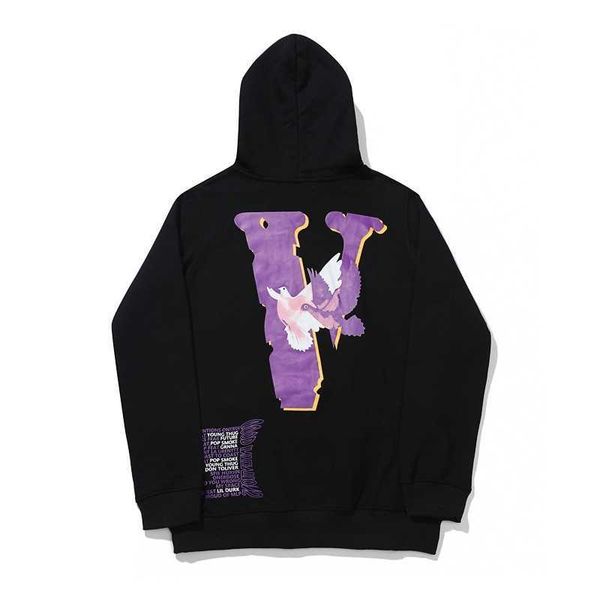 

hoodieschaopai vlon men's and women's flying pigeon printed hoodie jacket, Black