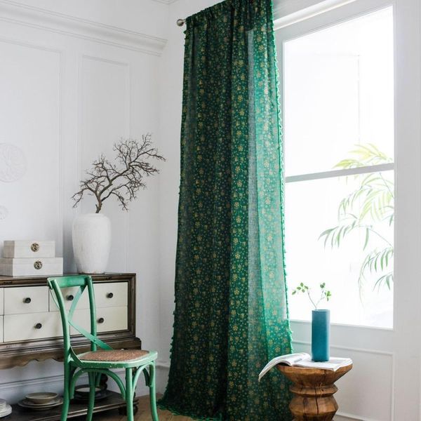 

curtain & drapes finished green christmas gilt wind chime small window kitchen semi shading bay luxury curtains
