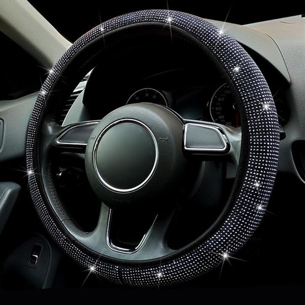 

steering wheel covers shiny cover universal 14.5-15 inch anti-slip rhinestones