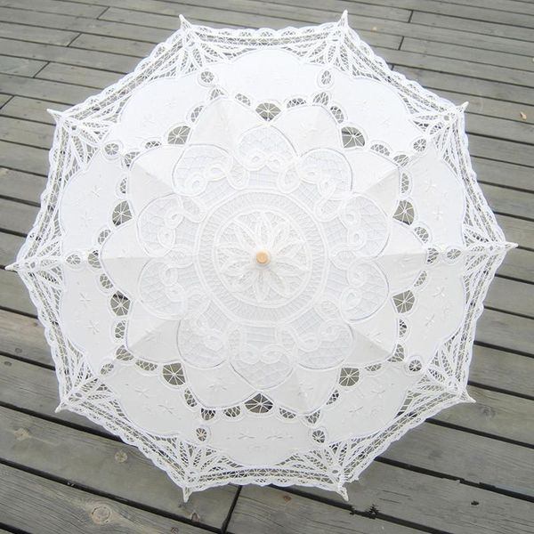 

other accessories lace umbrella cotton embroidery white/ivory battenburg parasol wedding decorations hs2