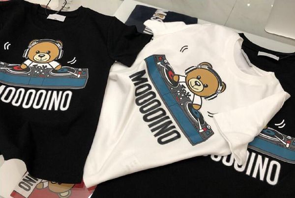 

kids spring summer 22ss t-shirts brand dj bear letter pattern t shirts baby tees children t-shirt size 90-130cm white color, Blue