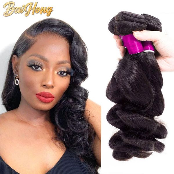 

human hair bulks loos wave bundles deals peruvian 3pcs natural extension 100% remy for woman 8-28 inches baihong, Black