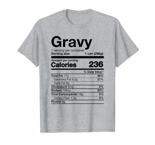 

gravy nutrition funny thanksgiving food costume t-shirt, White;black