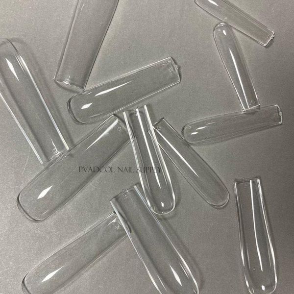 

false nails 100bags xxl square full cover clear press on nail tips extra long straight shape fake tip, Red;gold