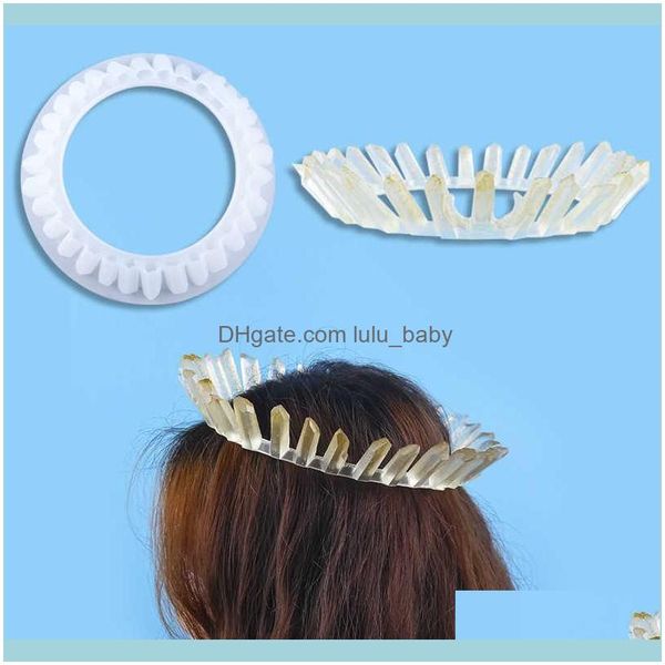 Diademi Jewelrynot As Long Fai da te Resina epossidica Luminoso Cristallo Sile Stampo Così carino Specchio Cravatta per capelli Corona Gioielli fatti a mano Vendita Drop Delivery 2021 Zacym