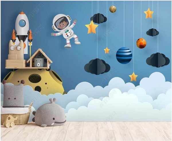 

wallpapers 3d wallpaper for walls in rolls home decor space astronaut rocket planet satellite room custom po on the wall