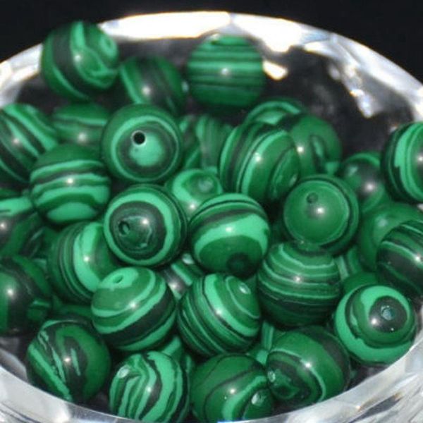 

other quality natural green synthesis peacock spacer loose bead for jewelry making diy bracelet accessories ( pick size 4 6 8 10 mm )